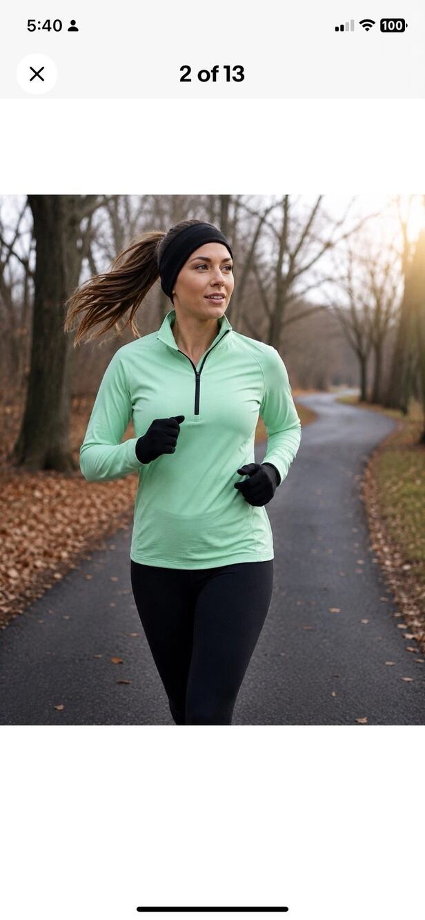 Under Armour ColdGear 1/4 Zip Pullover Large Mint Green Running Athletic Top